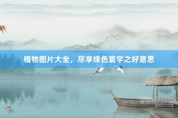 植物图片大全，尽享绿色寰宇之好意思